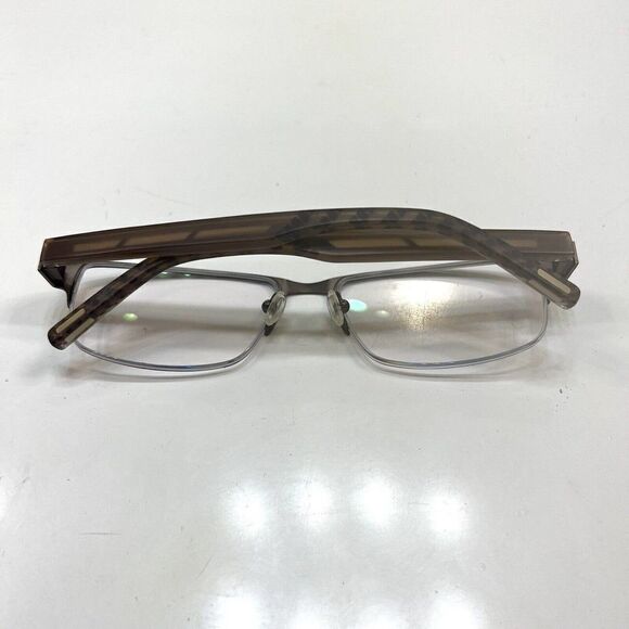 JHANE BARNES Molecular Titanium eyeglasses Frame Bronze Half Rim 55-17-140 - Picture 10 of 10